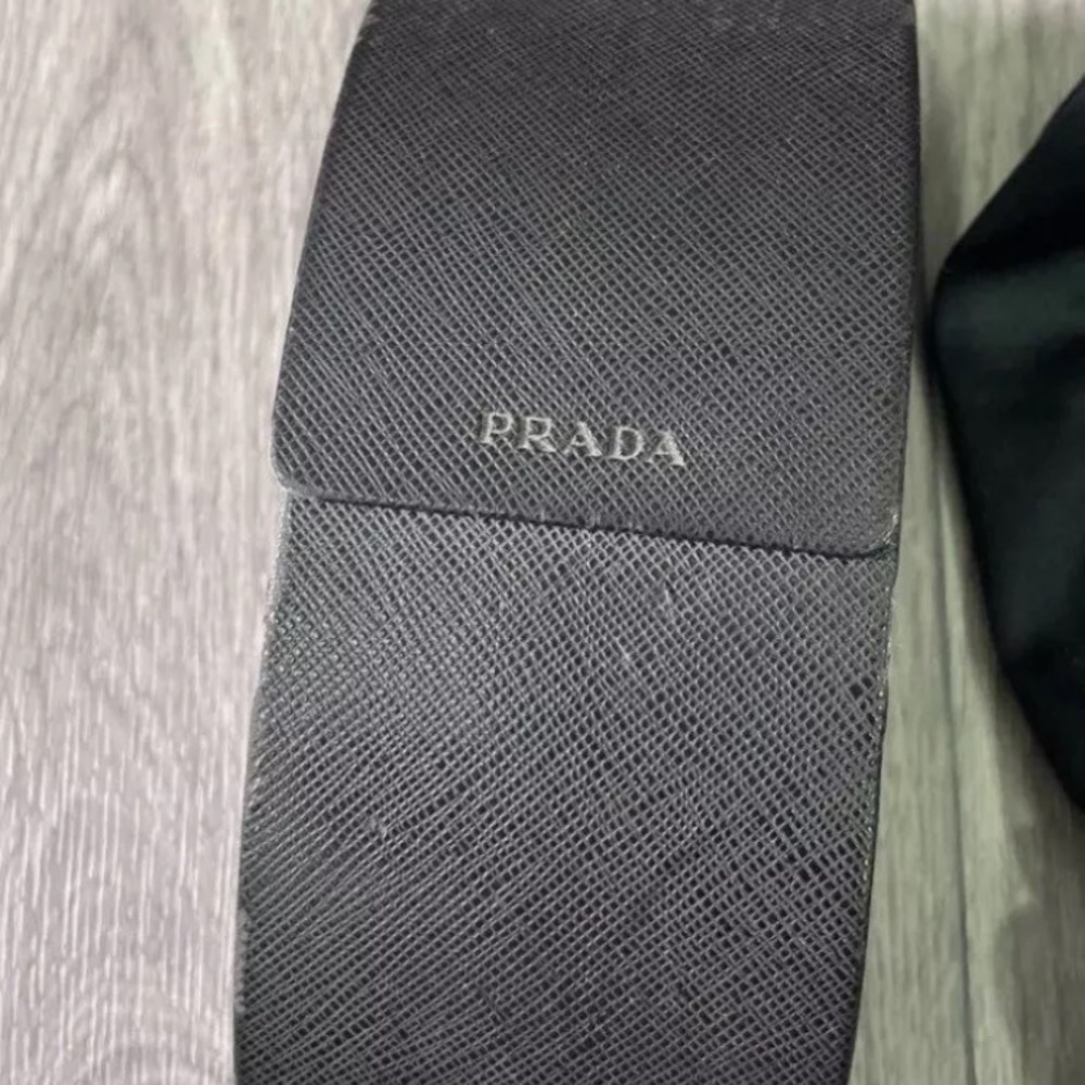 Authentic Prada Black Wrap Sunglasses with Case and Certificate of Authenticity - Picture 6 of 9